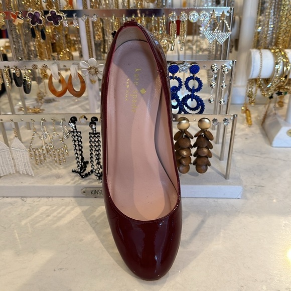 Kate Spade burgundy patent leather wedges size 7 - Picture 2 of 6
